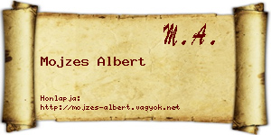 Mojzes Albert névjegykártya