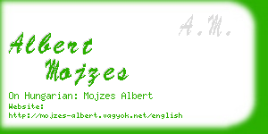 albert mojzes business card